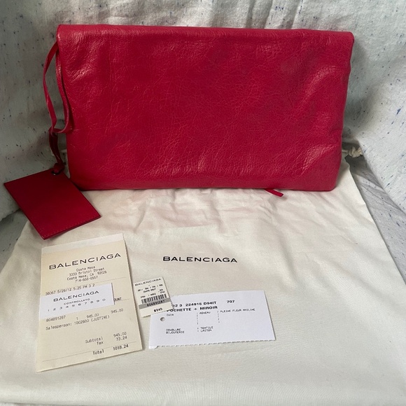 Balenciaga Rose Thulium Motorcross Envelope Clutch - Picture 2 of 11